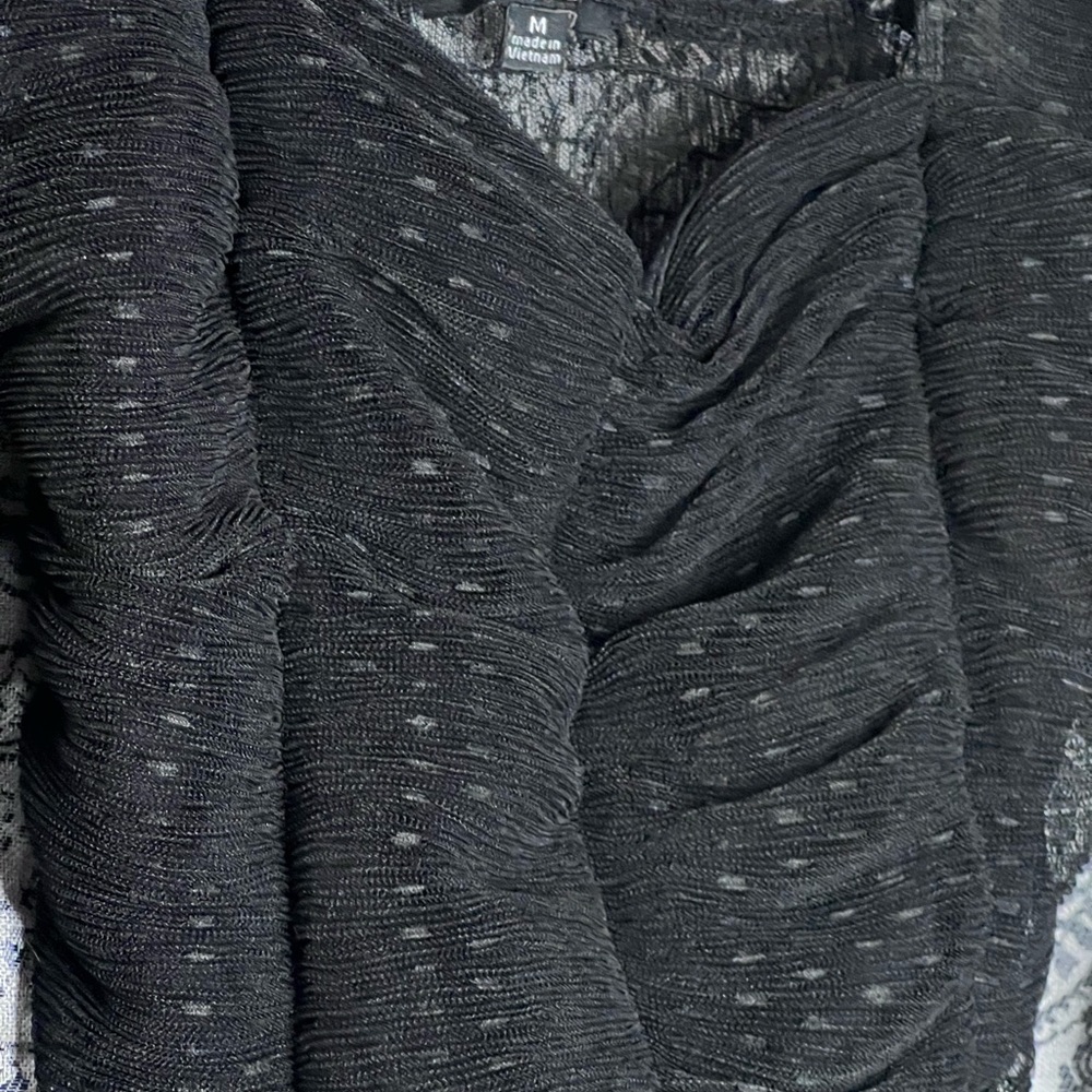 BLACK RUFFLE BODYSUIT - Picture 2 of 5
